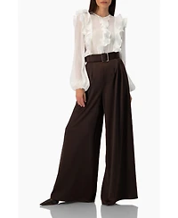 Ivonne Women's Wide-Leg Satin Trousers
