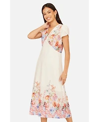 Yumi Women's Border Floral Midi Dress