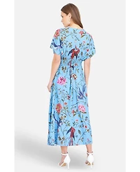 Yumi Women's Bird And Floral Print Midi Dress