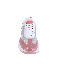 bebe Women's Sneaker with Mesh Upper and Rhinestones Embellishment