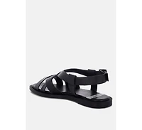 Rag & Co Womens Kapaka Real Leather Flat Gladiator Sandals