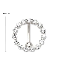 Curata Jewelry Solid 14k 14g Cubic Zirconia Large Circle Top Mount Belly Button Ring