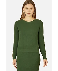 Yumi Women's Sleeve Button Detail Jumper
