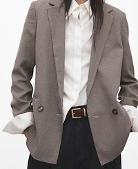 Mango Women's Double-Breasted Micro-Houndstooth Jacket