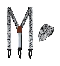 Trafalgar Ambrose Dapper Night Silk Formal End Suspenders and Necktie Set