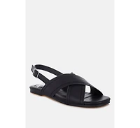 Rag & Co Women's Jamon Classic Cross-Strap Buckled Flats