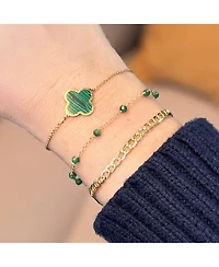The Lovery Emerald Bead Chain Bracelet 14K