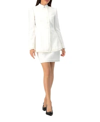 Ivonne Women's Buttoned Blazer with Fringe Detail