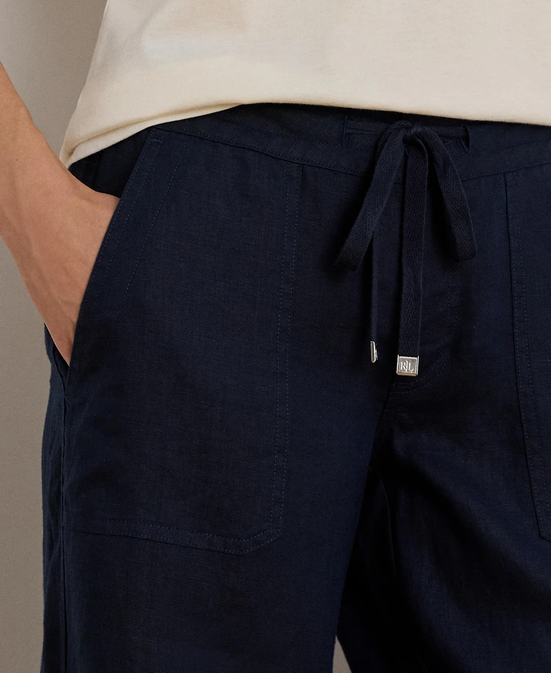 Lauren Ralph Wide-Leg 100% Linen Pants