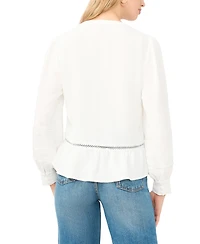 Vince Camuto Women's Lace Yoke Tie-Front Blouse