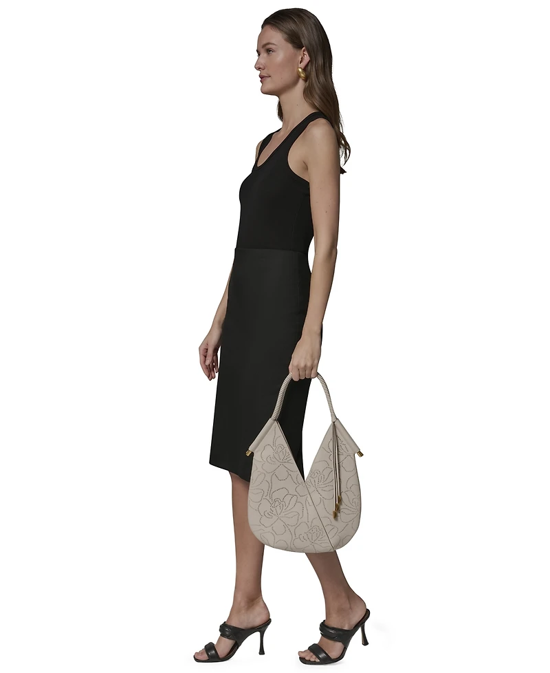 Donna Karan New York Baldwin Floral Perforated Large Shoulder Bag