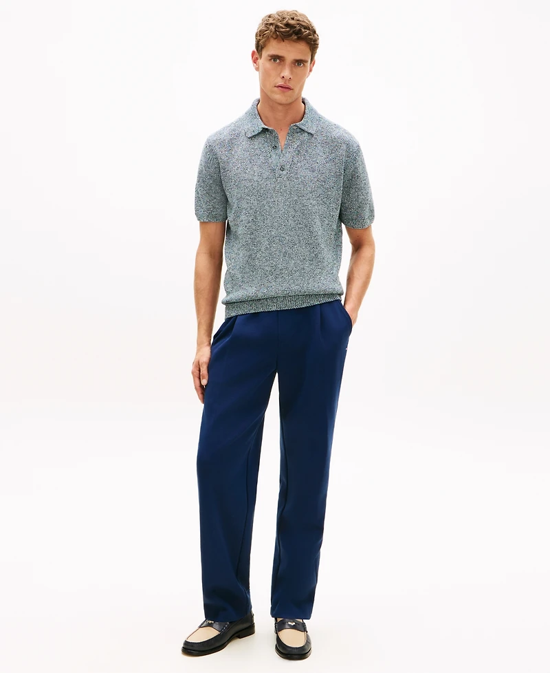 Tommy Hilfiger Men's Spread Collar Mouline Polo Shirt