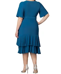 Kiyonna Plus Miranda Ruffle Wrap Dress