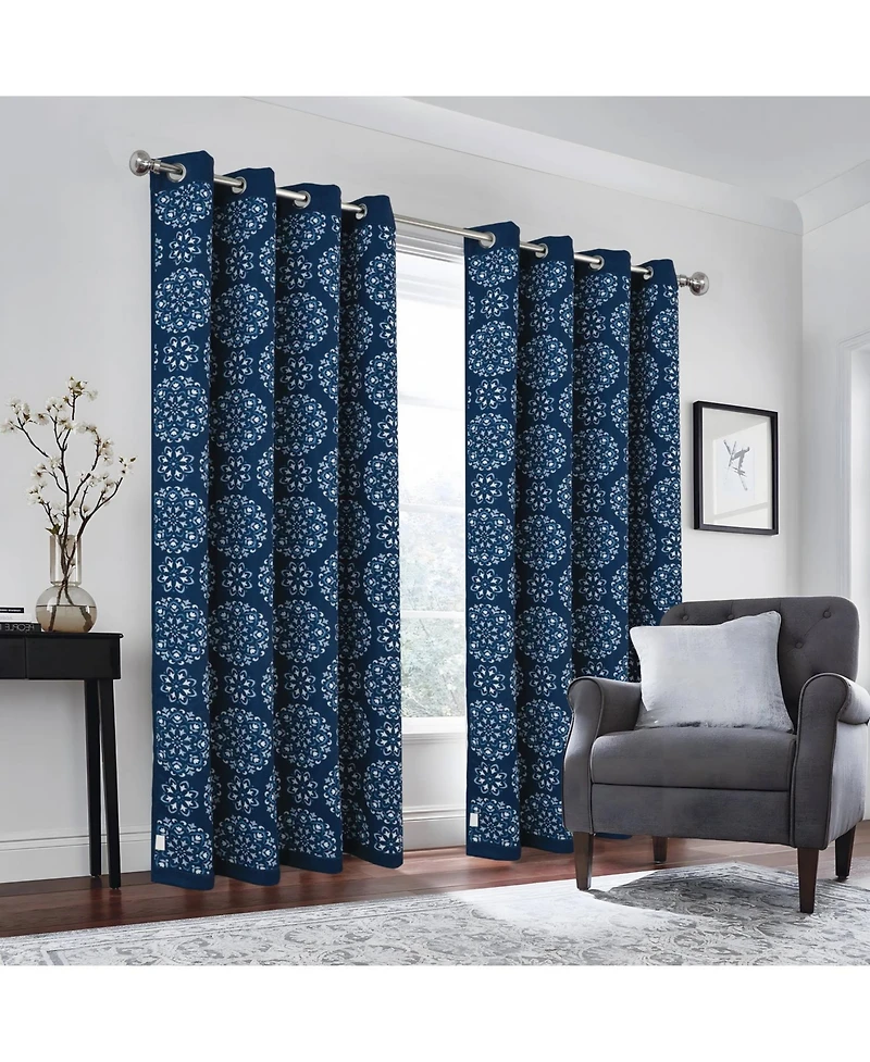 Rt Designers Collection 100% Polyester 190 Gsm Tilley Revisible Blackout Grommet Curtain Panel