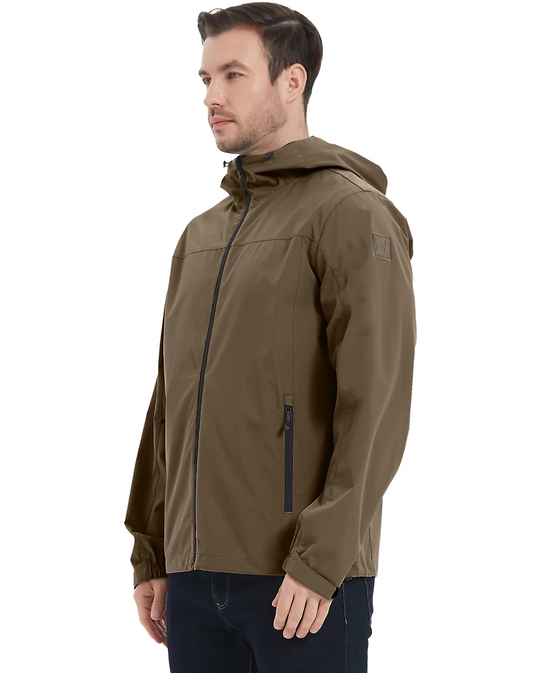 Hawke & Co. Men's All-Season Lightweight Stretch Hooded Rain Jacket