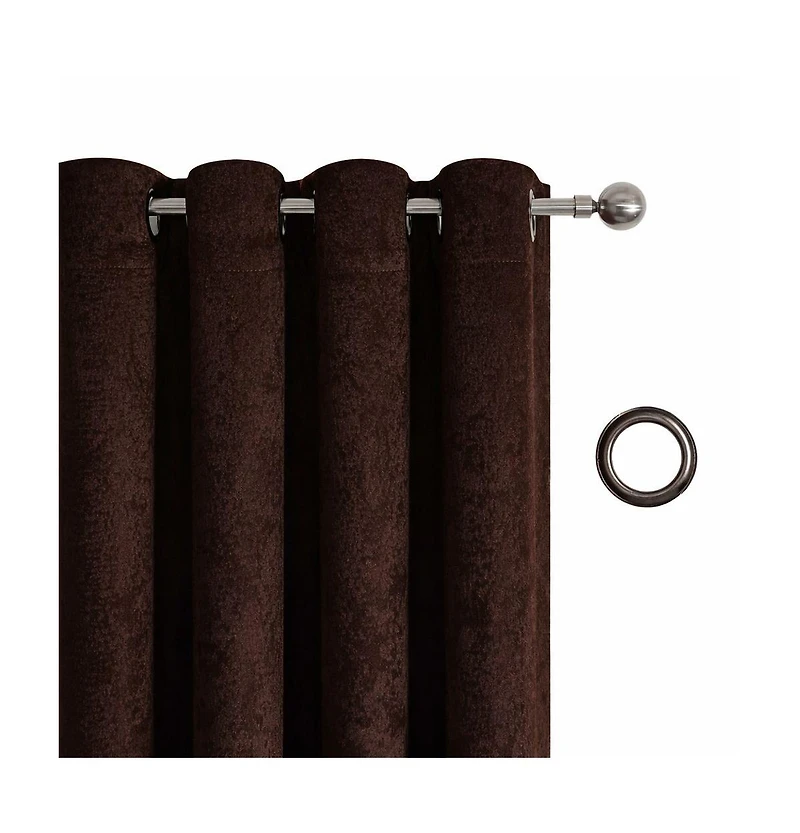 Kate Aurora Costanza 2 Piece Room Darkening Grommet Top Textured Window Curtain Panels