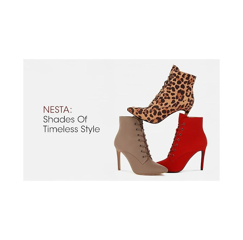 London Rag Nesta Stiletto Heel Lace Up Boots