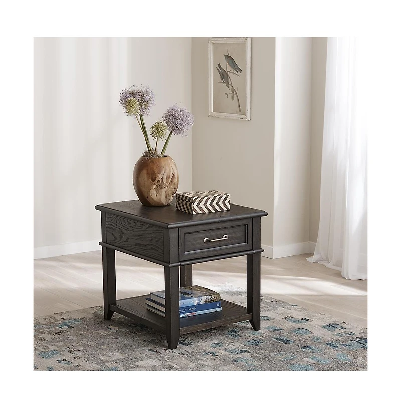 Liberty Furniture Industries, Inc Mill Creek Drawer End Table in Peppercorn