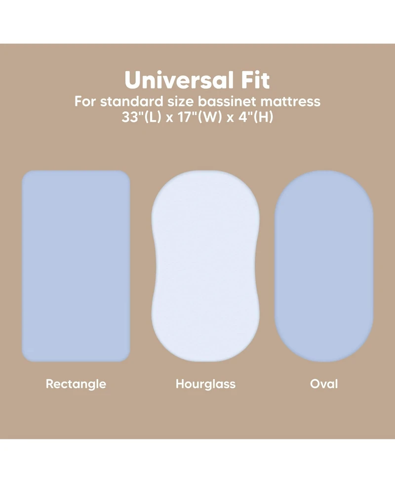 KeaBabies Bassinet Sheet for Baby Girls, Boys, 2-Pack Isla Fitted Sheets, Mattress Sheets