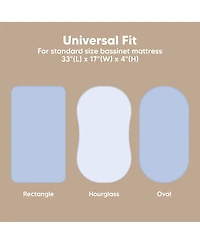 KeaBabies Bassinet Sheet for Baby Girls, Boys, 2-Pack Isla Fitted Sheets, Mattress Sheets