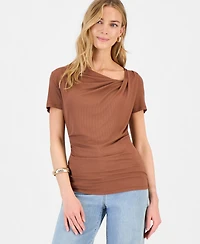 I.n.c. International Concepts Women's Asymmetric-Neck Top, Exclusively at Macy's