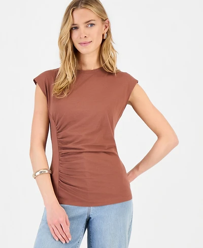 I.n.c. International Concepts Women's Side-Cinched Cotton Tank Top, Exclusively at Macy's