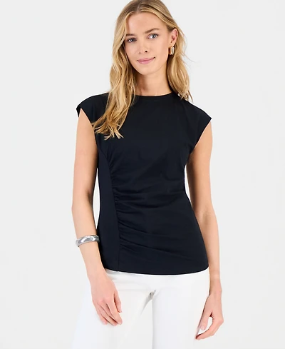I.n.c. International Concepts Women's Side-Cinched Cotton Tank Top, Exclusively at Macy's