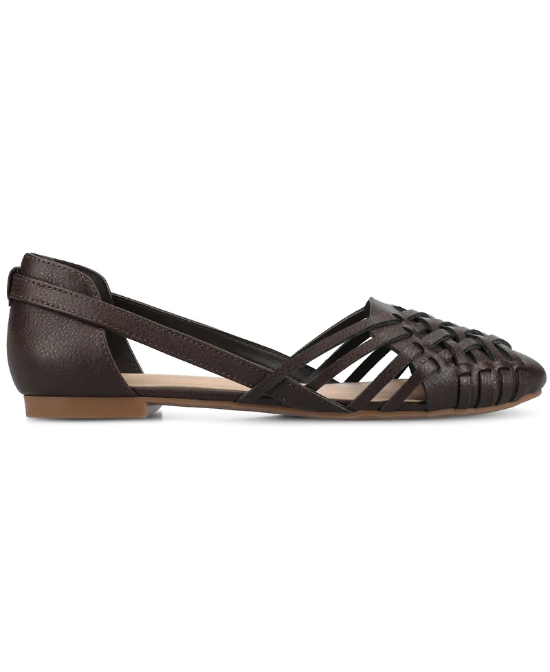 Journee Collection Women's Ekko Woven Round Toe Flats
