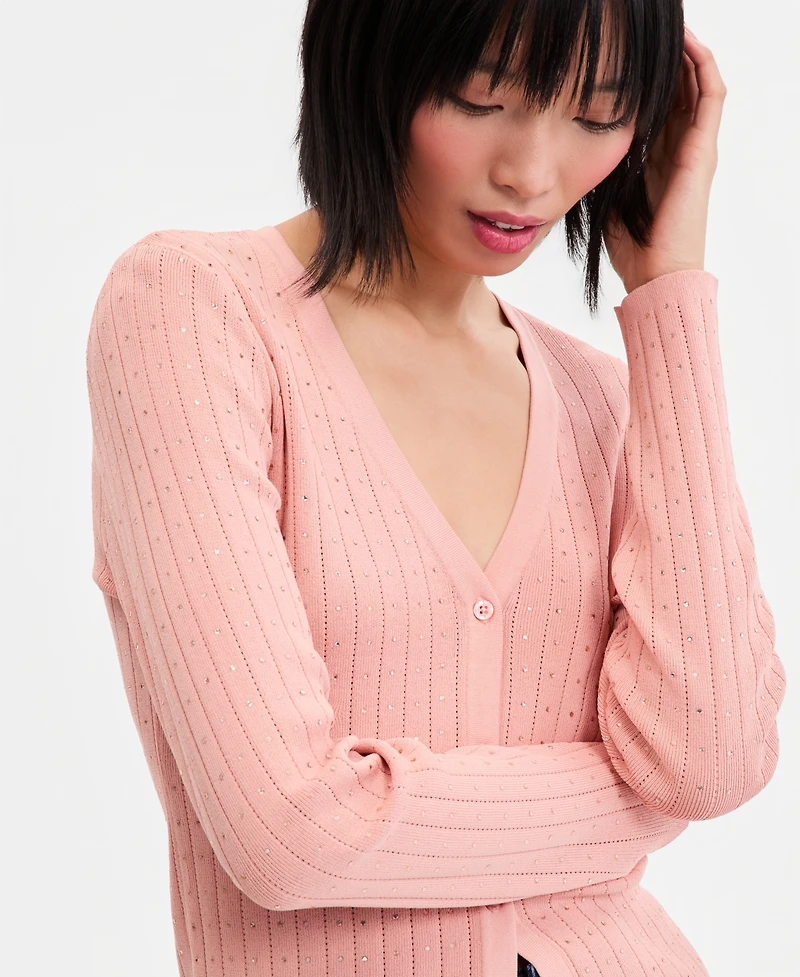 I.n.c. International Concepts Women's Crystal Embellished Cardigan Sweater, Macy's Exclusive