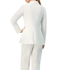 Ivonne Women's No Lapel Single-Button Blazer