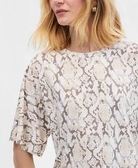 I.n.c. International Concepts Women's Silky Jersey Elbow-Sleeve T-Shirt, Macy's Exclusive