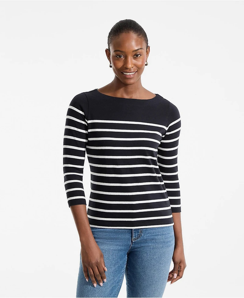 Lands' End Women's Mariner Jersey Boatneck Top