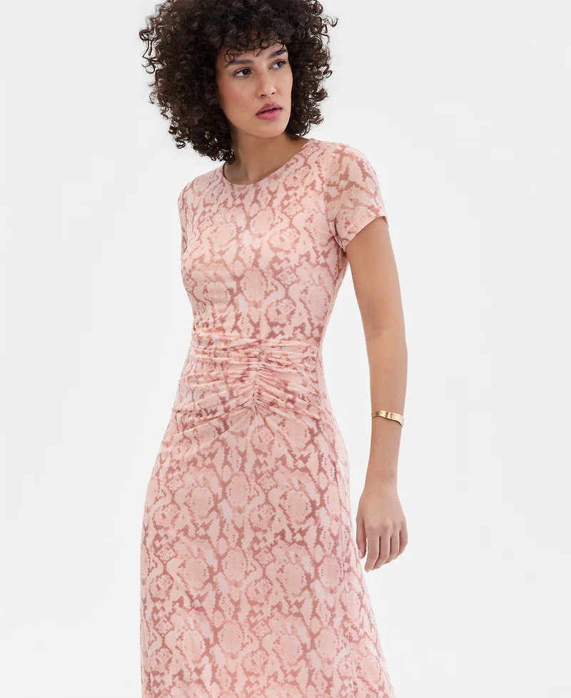 I.n.c. International Concepts Women's Short-Sleeve Mesh Midi Dress, Macy's Exclusive