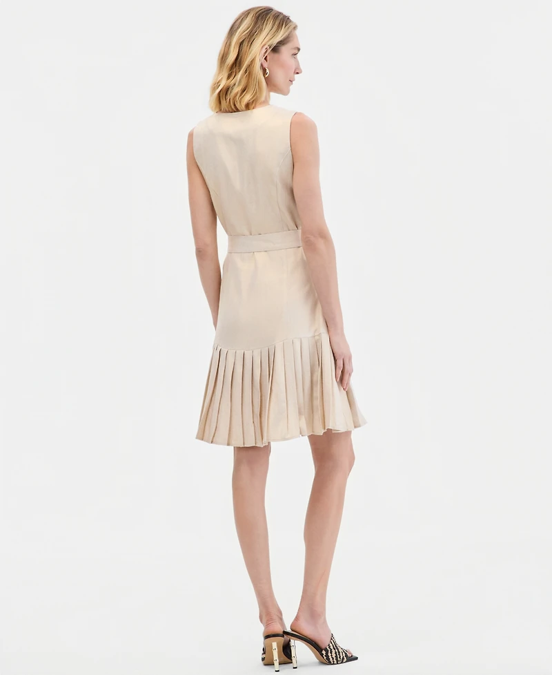 I.n.c. International Concepts Women's Sleeveless Linen-Blend Dress, Macy's Exclusive