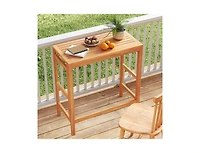 Slickblue Balcony Patio Bar Table in Acacia Wood with Slatted Top