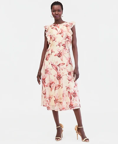 I.n.c. International Concepts Women's Ruffle Sleeveless Midi Dress, Macy's Exclusive
