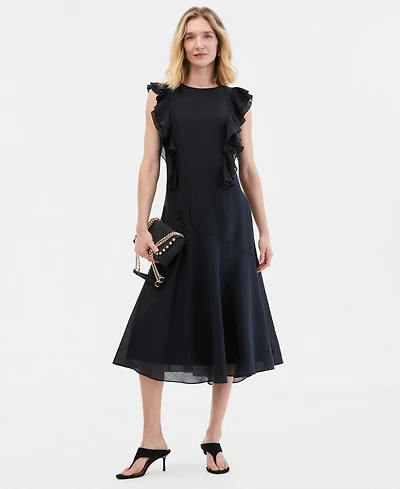 I.n.c. International Concepts Women's Ruffle Sleeveless Midi Dress, Macy's Exclusive