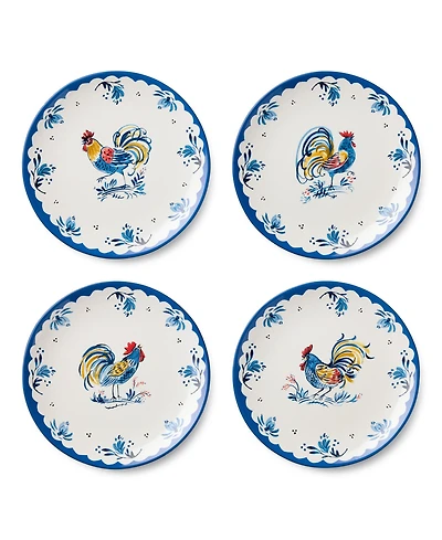 Certified International French Rooster Dinner Plates, Set of 4