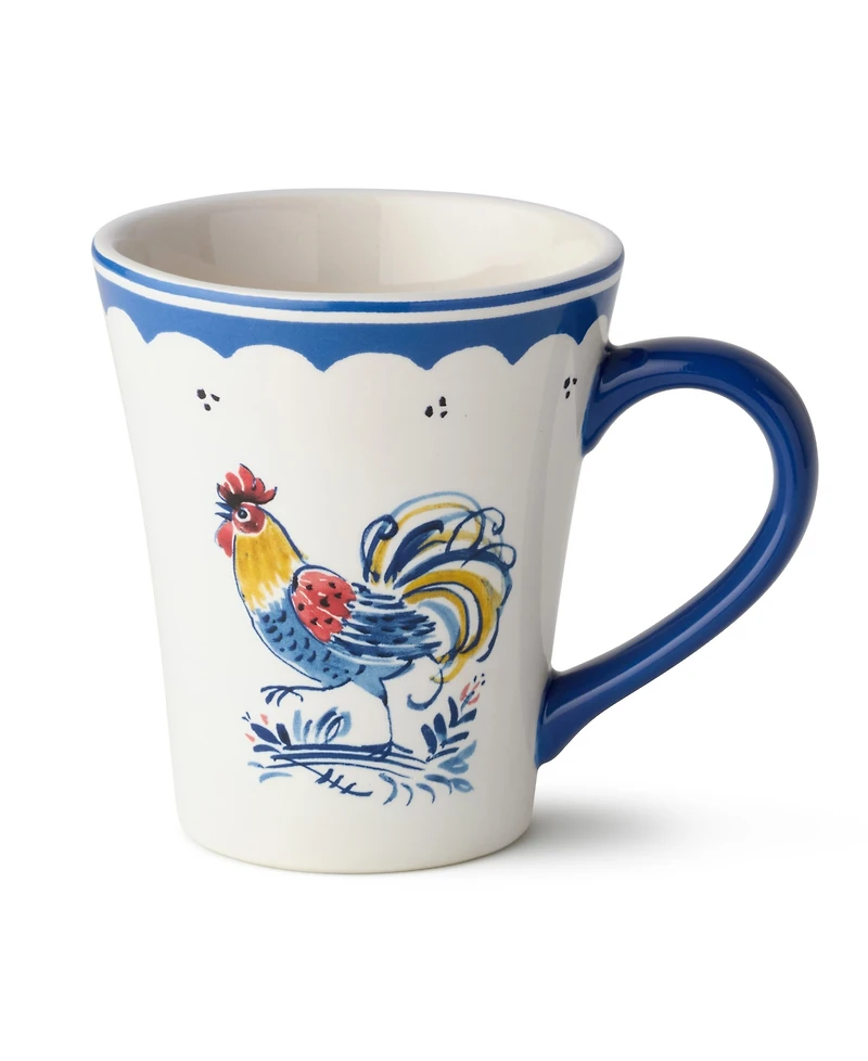 Certified International French Rooster Mugs, Set of 4