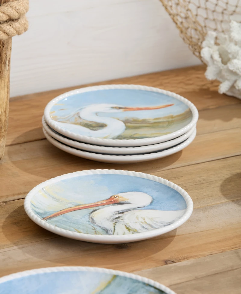 Certified International Coastal Birds Dinner Plates, Set of 4
