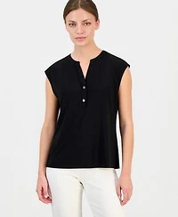 Anne Klein Essentials Womens Short Sleeve Top
