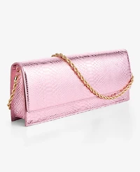 Metallic Snake-Print East-West Clutch Bag, Macy's Exclusive- Molly Rogers Capsule Collection