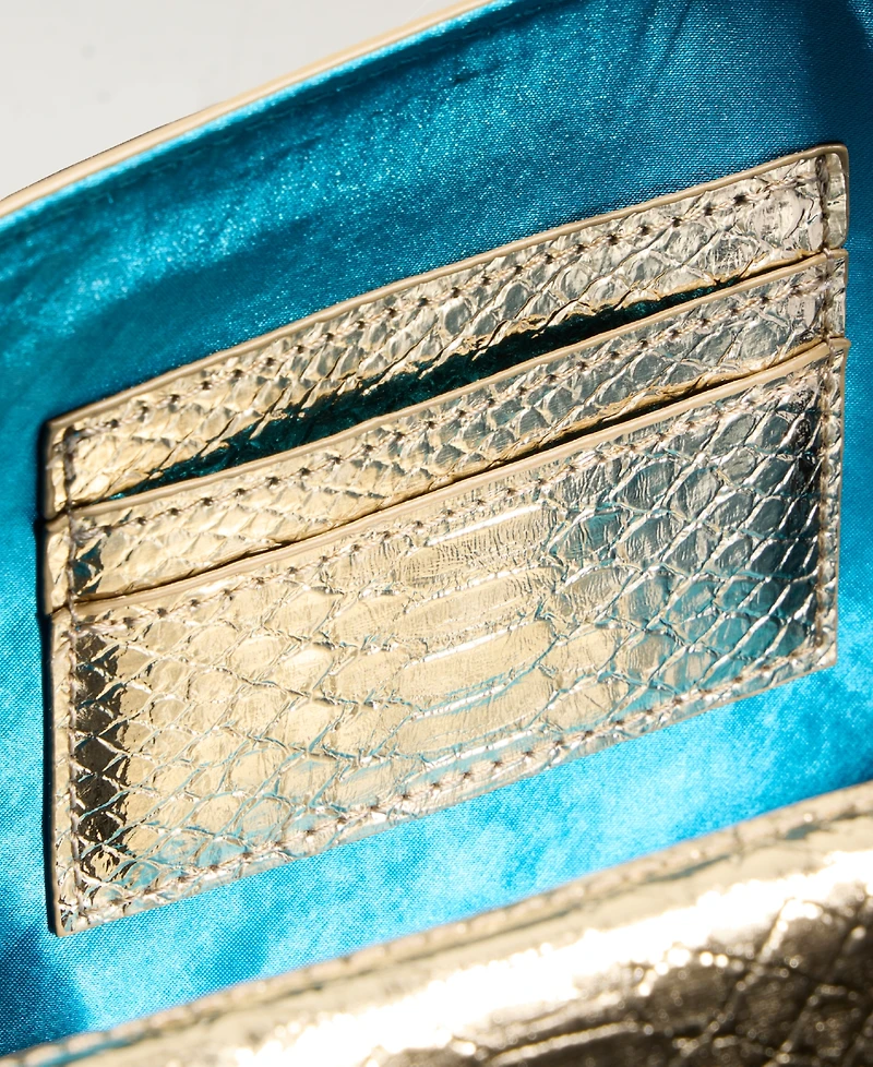 Metallic Snake-Print East-West Clutch Bag, Macy's Exclusive- Molly Rogers Capsule Collection