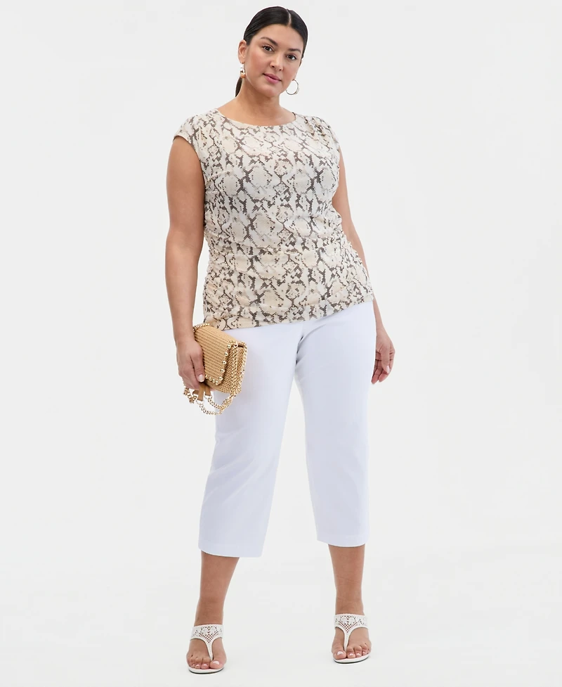 I.n.c. International Concepts Plus Sleeveless Side-Ruched Top, Macy's Exclusive