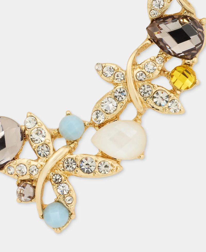 Anne Klein Mixed Stone Heart Wreath Pin