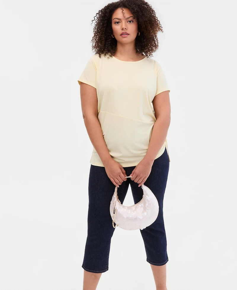 I.n.c. International Concepts Plus Tie-Side Cap-Sleeve Top, Macy's Exclusive