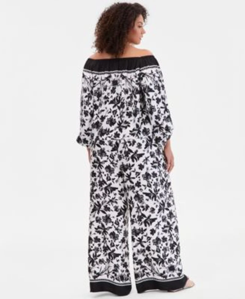 I.N.C. International Concepts Plus Size Off The Shoulder Top Wide Leg Pants Macys Exclusive