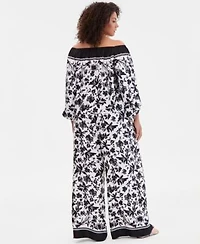 I.N.C. International Concepts Plus Size Off The Shoulder Top Wide Leg Pants Macys Exclusive