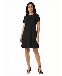 24seven Comfort Apparel Petite Short-Sleeve Shift Dress