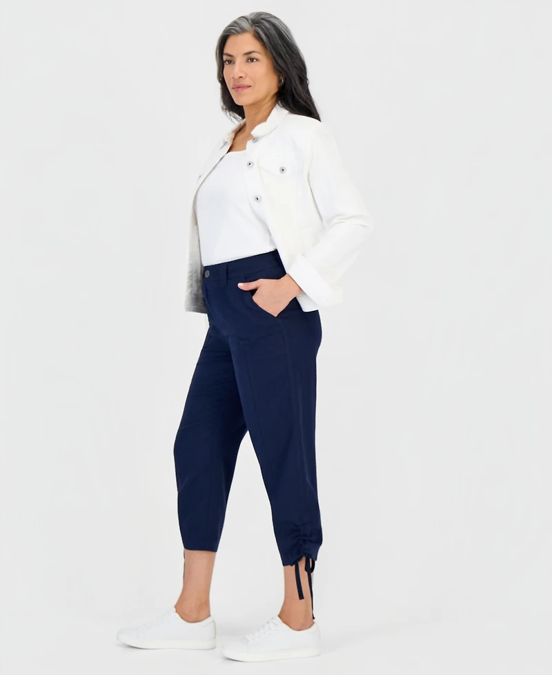 Style & Co Petite Cropped Tie-Hem Pants, Macy's Exclusive
